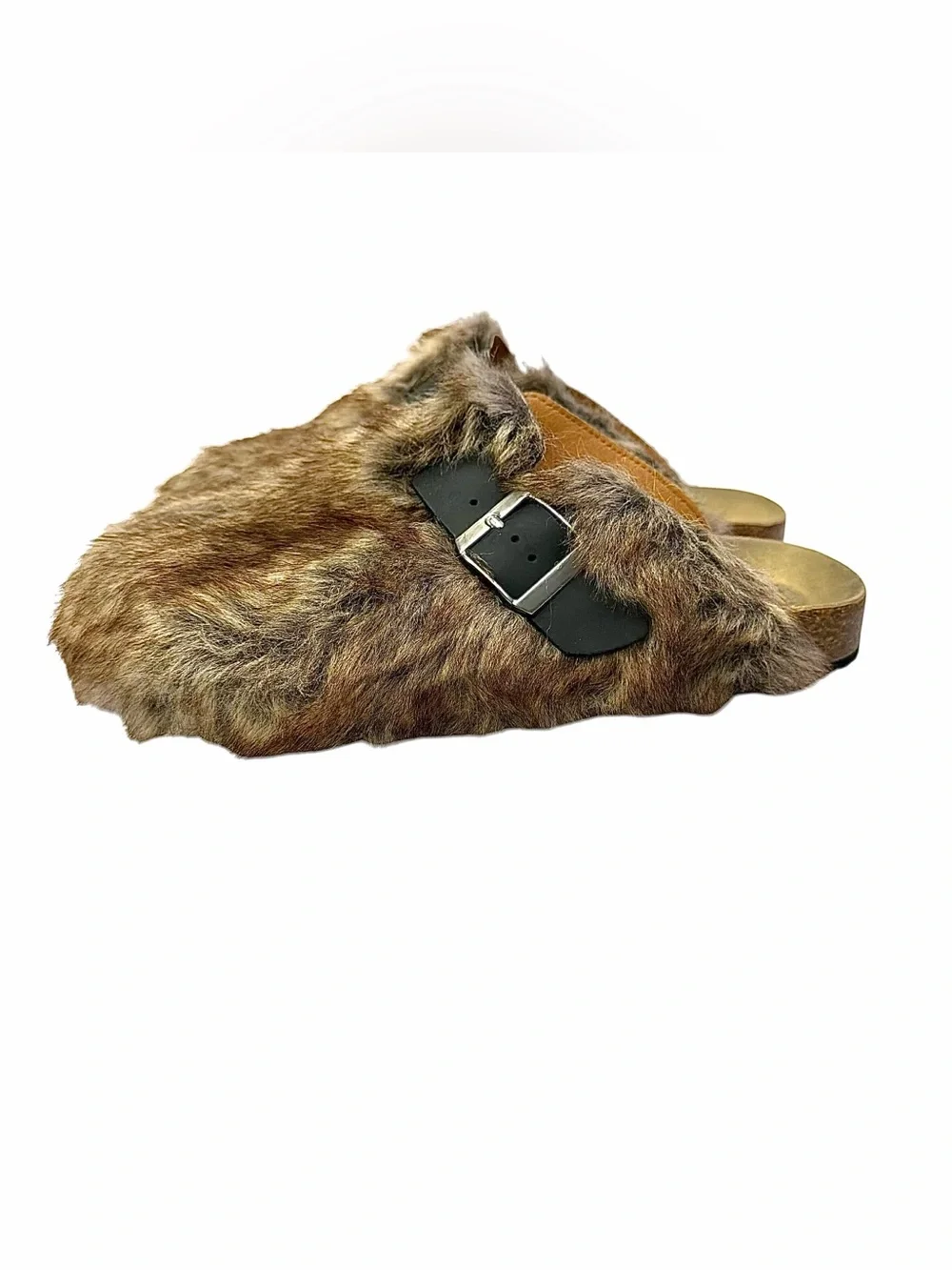 Tabi Men’s Tan Brown Fur-Lined Split-Toe Clogs Shoes Size 11 Medium